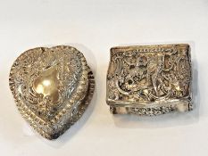 A Dutch silver rectangular trinket box w