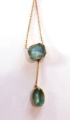 9ct gold and blue stone necklace, possib