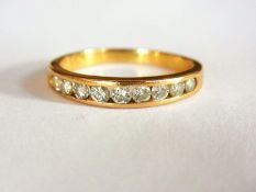 Gold and diamond half-eternity ring set