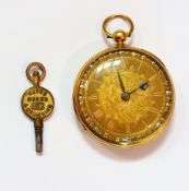 A gent's 18ct gold fusee open-faced pock