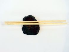 Pair of ivory chopsticks and a hardwood