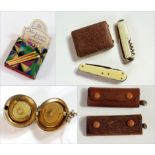 Various items to include: brass sovereig