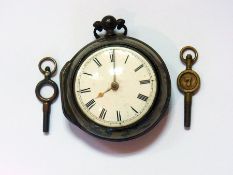 A Georgian silver cased pocket watch wit