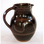 Winchcombe studio stoneware jug, ovoid,