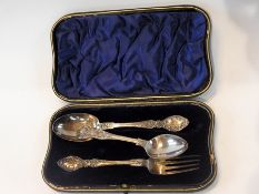An Edwardian silver spoon and fork prese
