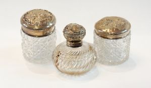 A pair of Edward VII silver capped glass