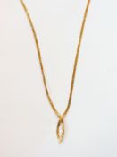 9ct gold necklace, flattened flexible ch