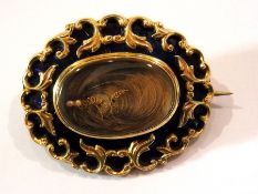 Victorian gold-coloured metal and blue e