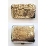 Silver cigarette case with engraved ivy