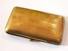 9ct gold cigarette case, rectangular and