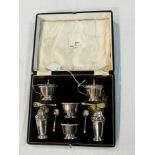 A George V silver double condiment set c