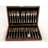 A set of twelve plate fish knives and fo