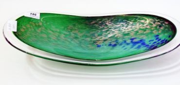 An Art glass dish, indistinct signature