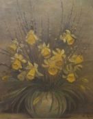 Oil on canvas N. Kennedy Still life - Daffodils in a vase, 49cm x 40cm