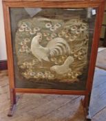 Chinese silk embroidered grate screen, c