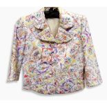 A vintage quilted silk jacket with silk