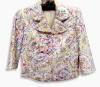 A vintage quilted silk jacket with silk