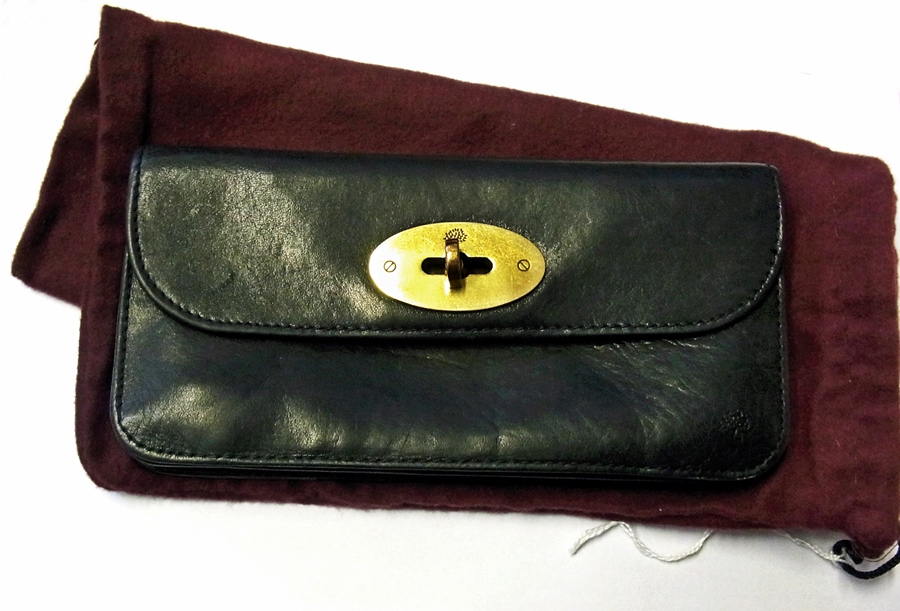 Mulberry black leather purse, Olive colo