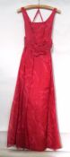 A vintage chiffon strapless evening gown
