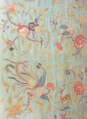 Oriental silk embroidered panel decorate