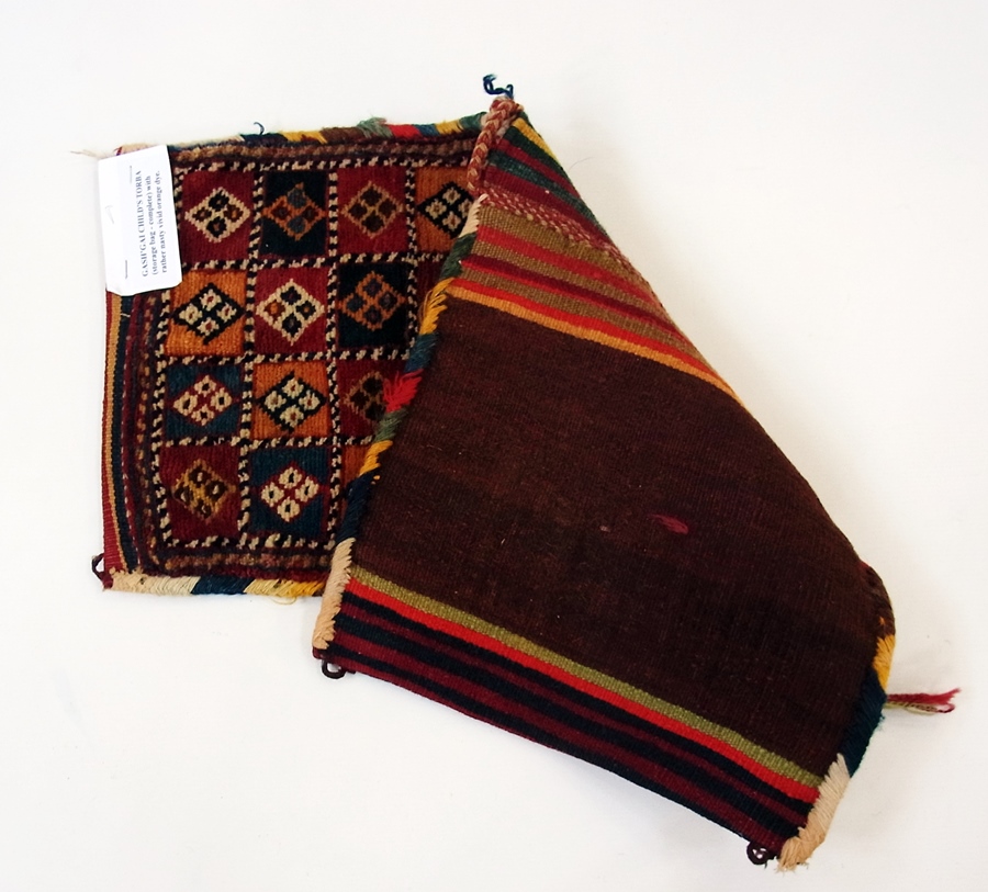 Quashjai child's torba (storage bag - complete) with two compartments, chequered design, 64cm long - Image 2 of 3