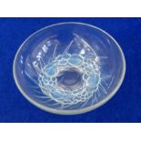 Lalique opalescent glass bowl decorated