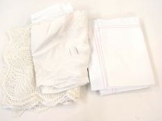 A quantity of linen including pillowcase