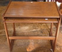 Two Mogens Kold Mobelfabrik hardwood occasional tables, possible walnut and a nest of three mid 20th