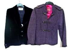 A Jaeger blue velvet jacket, a Laurel gr