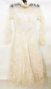 1950's cream lace and satin wedding dres