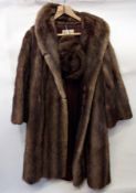 A vintage fur coat with hat (st)