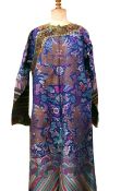 A Chinese embroidered summer robe, blue