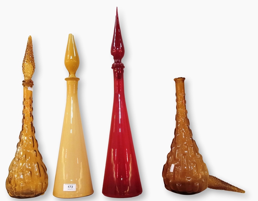 Four Murano Italian decantors two are 53