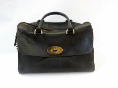 Mulberry brown leather bag having side p