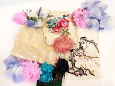 Assorted table linen, some velvet pieces