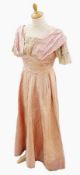 A pink vintage evening dress, pintucked