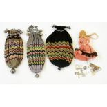 Three crocheted purses of geometric desi