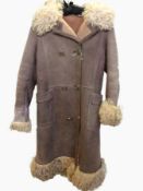 A sheepskin coat, double-breasted, with