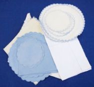 An assortment of table linen including t