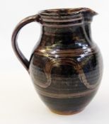 Winchcombe studio stoneware jug, ovoid,