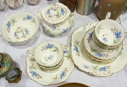 Victorian china part teaset decorated wi