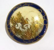 Japanese ceramic brooch mounted in gold