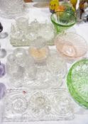 Three moulded glass fruit bowls and a la