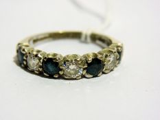 18ct gold sapphire and diamond half eter