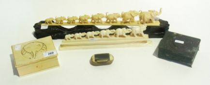 19th century horn snuff box, an ivory ci