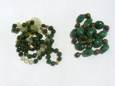 Decorative jade bead necklace, 84cm appr