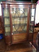 Edwardian inlaid mahogany shape front di