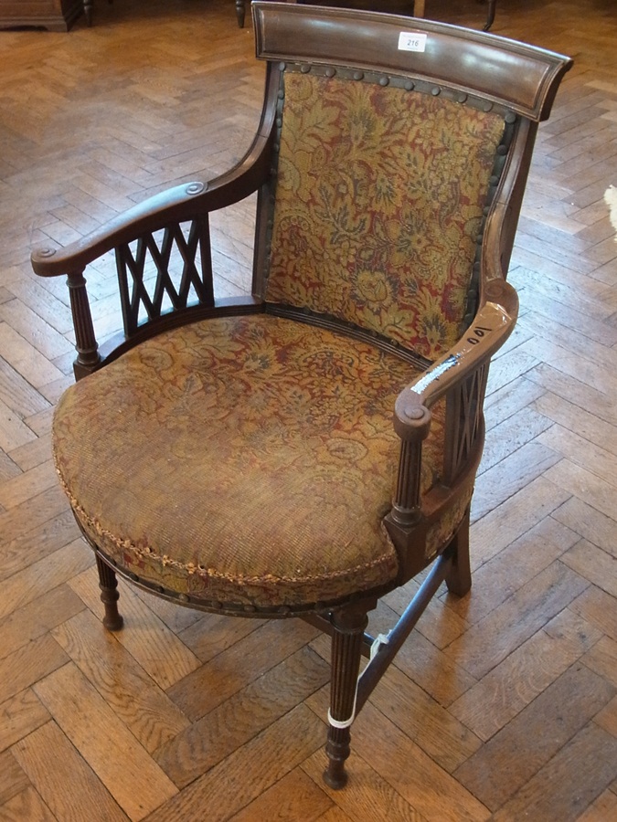 19th century mahogany desk/library chair