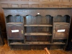 An old oak dresser, the upper section of