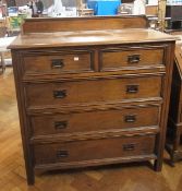 20th century oak chest of two short and